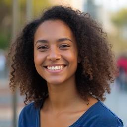 Estudiante universitario sonriente con beca internacional